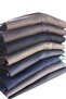Men's Navy Blue Velvet Trousers with Ribbed Classic Cut and Pockets - 7