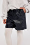 Girl's Leather Navy Blue Shorts - 2