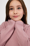 Girl's Turtleneck Soft Textured Long Sleeve Pink T-Shirt - 2