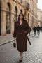 Brown Lined Cashmere Coat