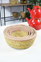Elegant - Wicker Basket Set 7 Pieces Natural Organizer with Pink Edges - 2