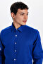 Slim Fit Long Sleeve Premium Series Cotton Lycra Cobalt Blue Men's Shirt - 2