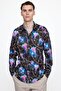 Slim Fit Long Sleeve Slim Fit Lycra Printed Men's Shirt