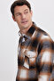 Men's Slim Fit slim fit plaid single pocket lumberjack shirt - 2