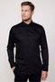 Slim Fit Long Sleeve Cotton Satin Premium Series Men's Black Shirt