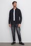 Men's Slim Fit Slim Fit Long Sleeve Denim Jeans Double Pocket Snap Black Shirt - 5