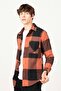 Slim Fit Long Sleeve Checked Single Pocket Winter Lumberjack Men's Black Shirt - 2