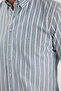 Slim Fit Long Sleeve Button-Down Collar Striped Soft-Textured Cotton Men's Shirt - 3