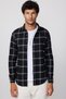 Slim Fit Long Sleeve Slim Fit Checkered Winter Woody Men's Shirt with Pockets - 3