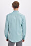 Men's Slim Fit Cotton Easy-Iron Green Button-Down Collar Shirt - 7