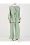 Women's Lace-Up Front Tunic Pants Double Set 6744 - Mint - 3