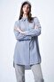 Oval Cut Striped Oversize Shirt - 2