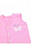 Baby Girl Butterfly Embroidered Buttoned Seasonal Combed Cotton Vest - 4