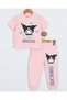 Girl's Summer Kuromi Printed Summer Short Sleeve 100% Cotton Nightwear Pajama Set - 2