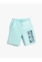 Elastic Waist Printed Shorts Above Knee Cotton