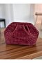 The Moiss Knitted Textured Scholarship Burgundy Color Suede Hand and Shoulder Bag