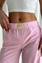 Women's Pink Striped Cotton Loose Pants - 7