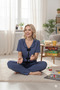Women's Cotton Stretch Fabric Ribbon Bow Patterned Comfortable Fit Pajama Set