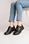 Genuine Leather Black Women's Anatomical Leather Casual Shoes Dp79-8690 - 3
