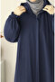 Hooded Raincoat - Navy Blue - 5