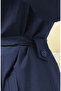 Hooded Raincoat - Navy Blue - 8
