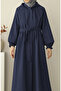 Hooded Raincoat - Navy Blue - 2