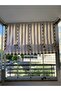 String Traction Height Adjustable Brown Cream Striped Balcony Curtain Thick Fabric - 2