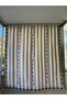 String Traction Height Adjustable Brown Cream Striped Balcony Curtain Thick Fabric - 7