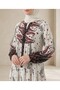 Women's Patterned Long Hijab Dress 2585 - A.Red