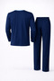 Men's Interlock Comfortable Fit Zero Collar High Quality Cotton Pajama Set 16670 - 3