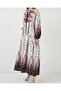 Women's Patterned Long Hijab Dress 2585 - A.Red - 5