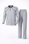Men's Interlock Comfortable Fit Zero Collar High Quality Cotton Pajama Set 16670 - 5
