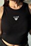 Women's Heart Printed Bodysuit Cotton Tank Top - 4