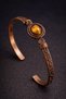 Women's Copper Bracelet Original Natural Tiger Eye Stone Cylinder Model Pure Copper Bracelet