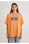 Logo Printed Orange T-Shirt Oversize / Wide Cut 1600843-71407 - 3