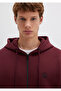 Hooded Zippered Claret Red Basic Sweatshirt 066979-70426 - 6