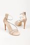 Women's Leather Satin Double-Strapped Back-Zipper Ankle-Length Stylish Drop-Stone Platform Evening Dress Shoes - 4
