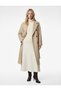 Long Sleeve Buttoned Pocketed Double-Breasted Long Belted Cashmere Coat - 2