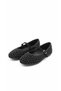 Women's Black Stone Suede Ballerinas with Single Strap, Stylish Model, Office and Daily Shoes - 7