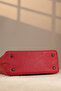 Red Color Genuine Leather Bag - 40312 , Handbag , Shoulder Strap , 3 compartments - 5