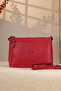 Red Color Genuine Leather Bag - 40312 , Handbag , Shoulder Strap , 3 compartments - 6