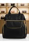 Baby Care Bag Luxury Mother Baby Care Backpack Black Gold Zipper - 2