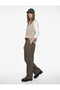Wide Leg Baggy Fabric Trousers with Pockets, Pile Detail, Belt, and Wide Legs - 2