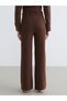Navy Blue Wide Leg Women's Sweatpants with Elastic Waist (S6) - 5