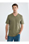 Trendlucky with Difference V-Neck Combed Cotton Men's T-Shirt