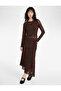 Asymmetrical Long-Sleeved Crew Neck Shawl Patterned Tulle T-Shirt