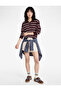 Striped Long Sleeve Polo Neck Knitwear Sweater