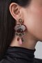 Noir Flora Asymmetric Dangle Earrings for Women – Bohemian and Artistic Design