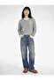 Star Patterned Long Sleeve Crew Neck Knit Sweater - 2