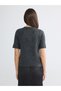 Anthracite Crew Neck Women's Knitwear Sweater - 4